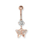 Schmetterling Bauchnabelpiercing aus Titan mit filigranem Anhänger – erhältlich in Silber, Gold oder Roségold, federleicht & elegant.
