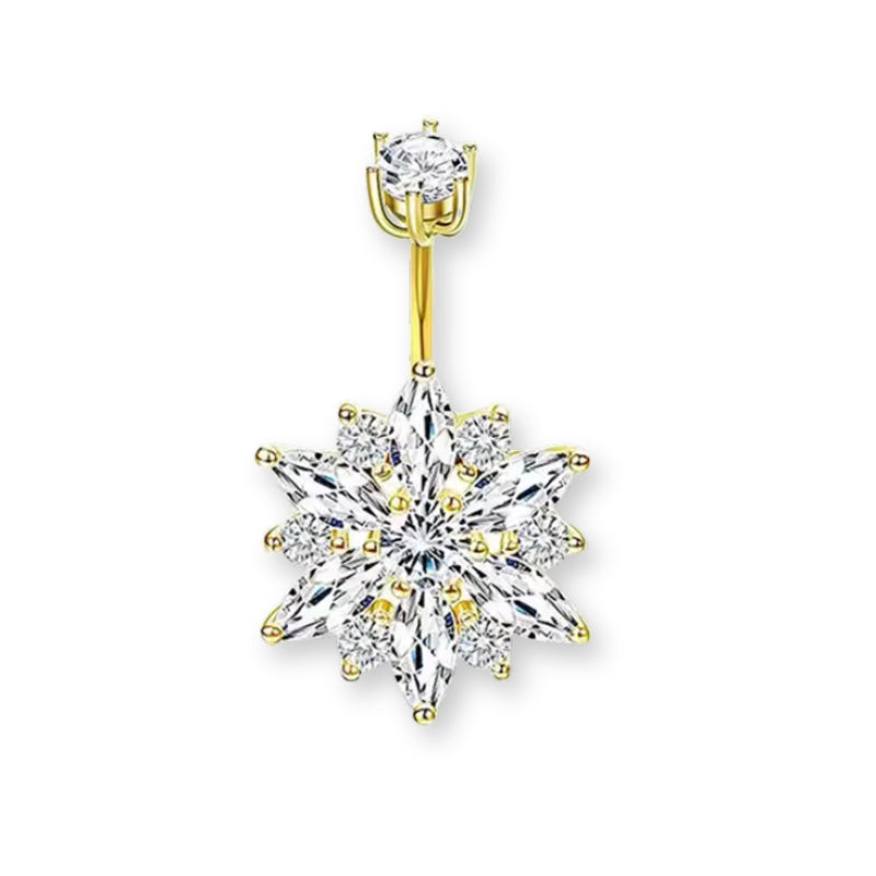 Stern Gold Bauchnabelpiercing aus Chirurgenstahl 316L mit Kristallen - FALKENKOENIG SCHMUCK