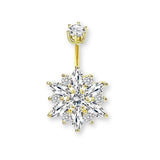 Stern Gold Bauchnabelpiercing aus Chirurgenstahl 316L mit Kristallen - FALKENKOENIG SCHMUCK