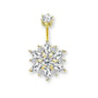 Stern Gold Bauchnabelpiercing aus Chirurgenstahl 316L mit Kristallen - FALKENKOENIG SCHMUCK
