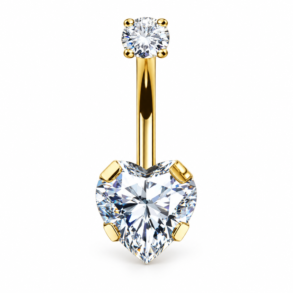 Herz Gold Bauchnabelpiercing - Titan G23