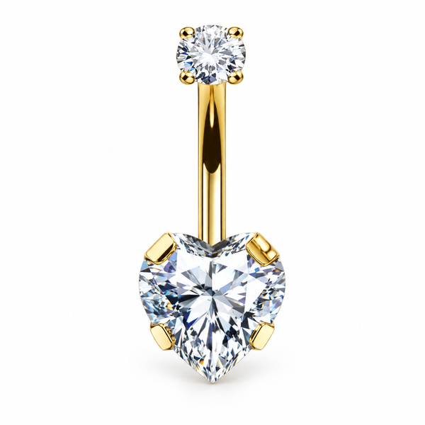 Herz Gold Bauchnabelpiercing - Titan G23