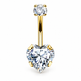 Herz Gold Bauchnabelpiercing - Titan G23