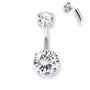 Zirkon Silber Bauchnabelpiercing -  Chirurgenstahl