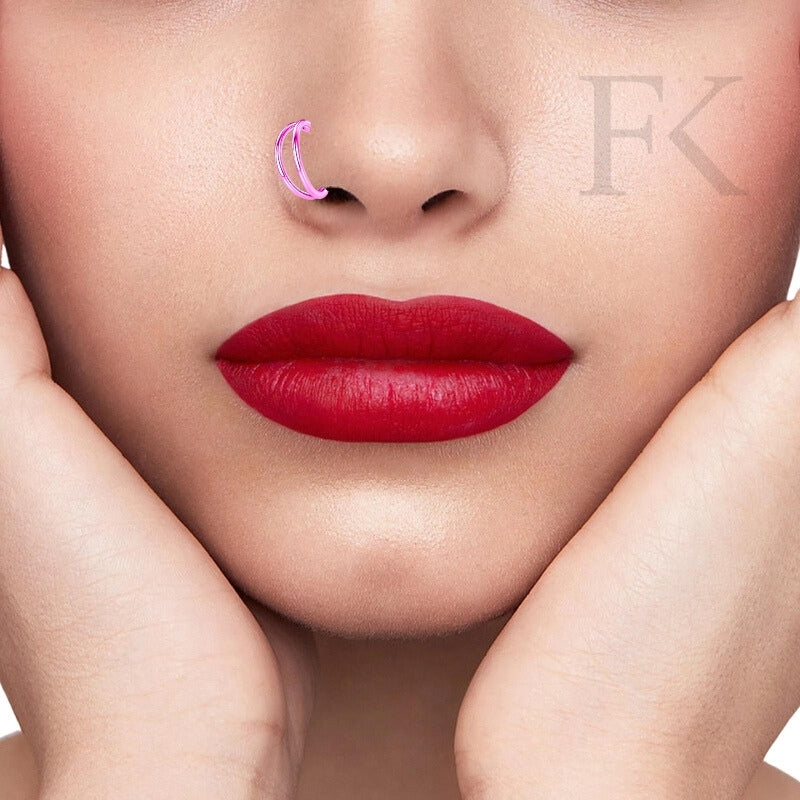 Pink Doppel-Nasenring Piercing Titan - FALKENKOENIG SCHMUCK & Piercing Online Shop