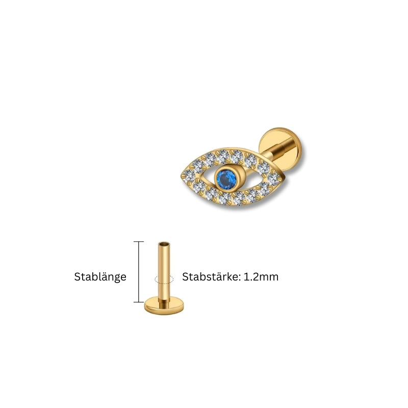 Fatima-Auge Labret Piercing - Gold Titan - FALKENKOENIG SCHMUCK & Piercing Online Shop