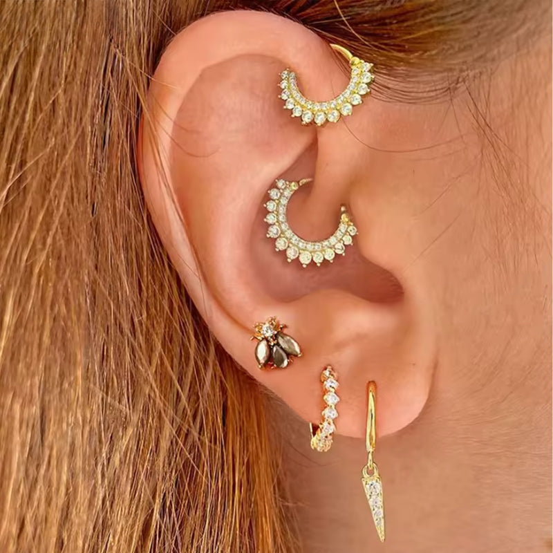 Kristall Tragus-Piercing 925er Silber - FALKENKOENIG SCHMUCK & Piercing Online Shop