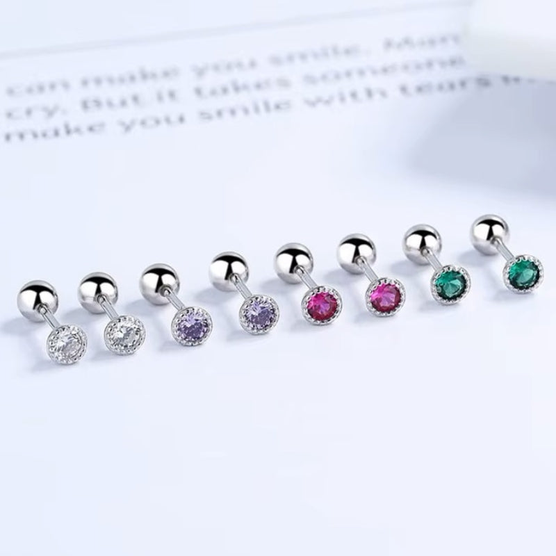 Weisse Ohrstecker 925er Silber - FALKENKOENIG SCHMUCK & Piercing Online Shop