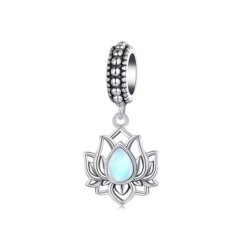 Lotusblume Charm-Anhänger 925er Silber - FALKENKOENIG SCHMUCK & Piercing Online Shop