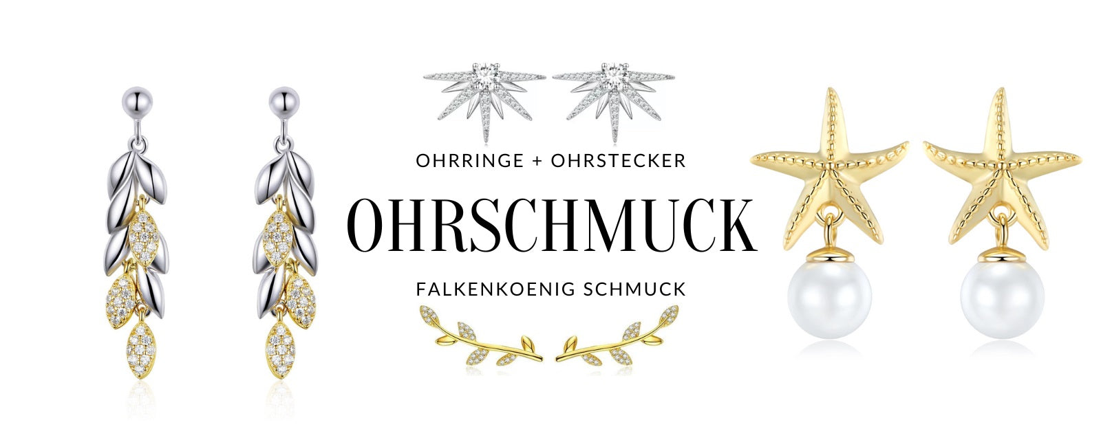  Schicke Ohrringe und Ohrstecker aus hochwertigem Sterlingsilber von Falkenkoenig Schmuck.
