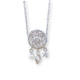 Silberner Traumfänger Charm mit Muschelmotiven – inspiriert vom Ozean, der Unterwasserwelt & als Schutzengel-Symbol. Perfekt für Meeresliebhaber. 🌊🐚✨