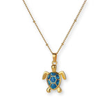 Schildkröten Halskette aus Edelstahl mit Anhänger und Kette, erhältlich in Blau, Grün oder Weiß, wasserfester Damenschmuck.