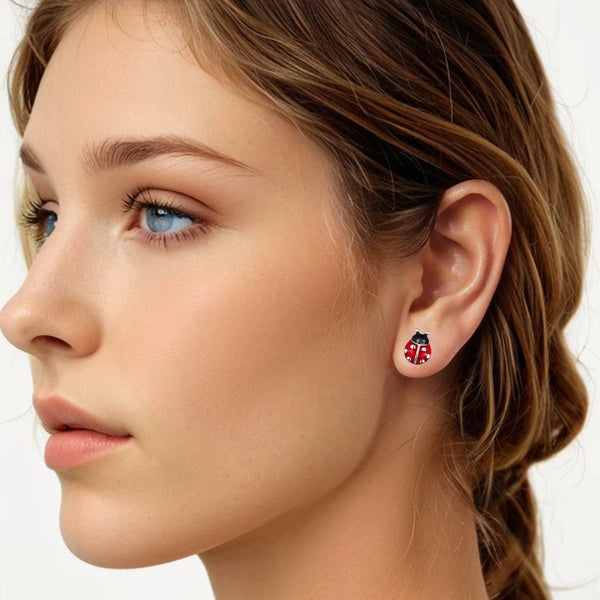 Marienkäfer Ohrringe 925er Silber - FALKENKOENIG SCHMUCK & Piercing Online Shop