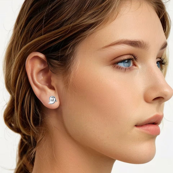 Gespenst Spuky Ohrstecker 925er Silber - FALKENKOENIG SCHMUCK & Piercing Online Shop