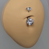 Kristall Silber Chirurgenstahl Bauchpiercing - FALKENKOENIG SCHMUCK & Piercing Online Shop