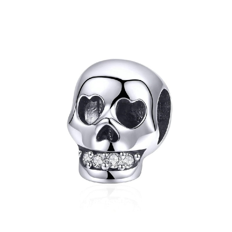 Charm Anhänger Totenkopf Skull Sterling Silber Kristall - FALKENKOENIG SCHMUCK & Piercing Online Shop