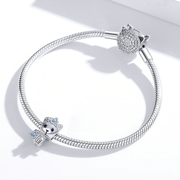 Charm Anhänger Katze Sterling Silber - FALKENKOENIG SCHMUCK & Piercing Online Shop