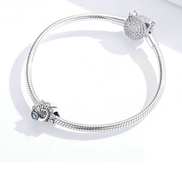 Charm Anhänger Pfauen Auge Sterling Silber Kristall - FALKENKOENIG SCHMUCK & Piercing Online Shop