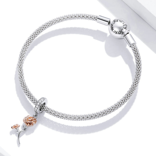Charm Anhänger Rose Sterling Silber - FALKENKOENIG SCHMUCK & Piercing Online Shop