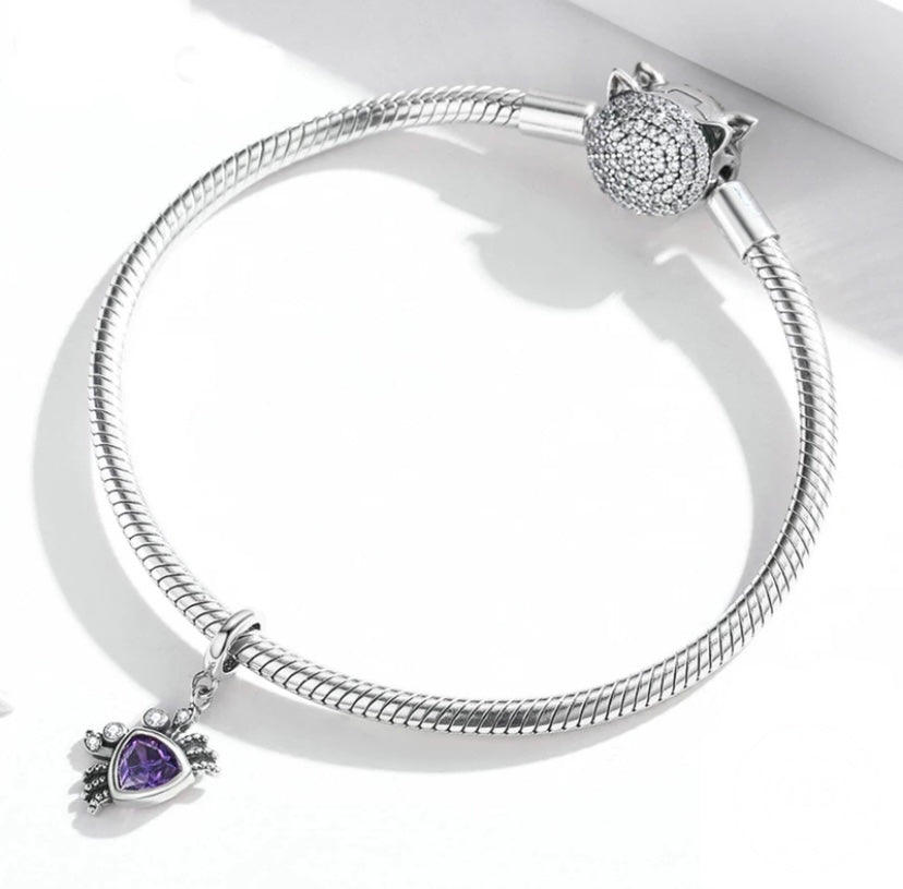 Charm Anhänger Krebs Sterling Silber Kristall - FALKENKOENIG SCHMUCK & Piercing Online Shop