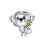 Äffchen mit Banane 925 Silber Charm Anhänger für Charm-Armband – zeitloses Schmuckdesign aus Sterlingsilber