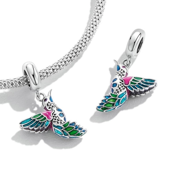 Charm Anhänger Eisvogel Sterling Silber Kristalle - FALKENKOENIG SCHMUCK & Piercing Online Shop