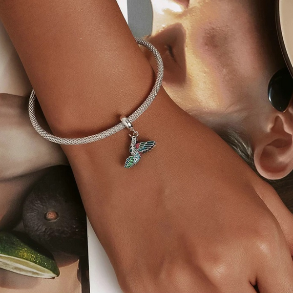 Charm Anhänger Eisvogel Sterling Silber Kristalle - FALKENKOENIG SCHMUCK & Piercing Online Shop