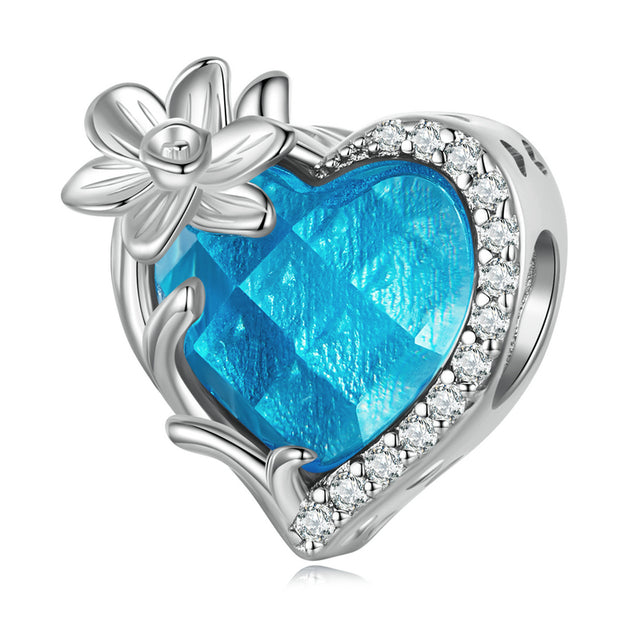GNOCE Geburtsstein Charm – 925er Sterlingsilher Herz-Anhänger Mit Perle, Für Armband Oder Halskette, Geburtstagsgeschenk