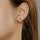 Ohrringe Geo Sterling Silber Kristall - FALKENKOENIG SCHMUCK & Piercing Online Shop