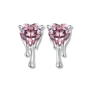 Tropfende Herzen Ohrstecker Sterling Silber Kristall - FALKENKOENIG SCHMUCK & Piercing Online Shop