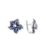 Blaue Lilien Ohrringe mit Kristallen - FALKENKOENIG SCHMUCK & Piercing Online Shop