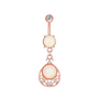 Bauchnabelpiercing in Rosegold mit Zirkonia Kristallen - FALKENKOENIG SCHMUCK & Piercing Online Shop