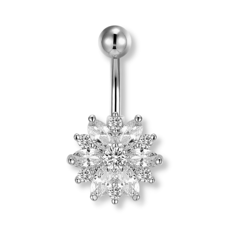 Bauchnabelpiercing Glitzer Stern Silber Kristalle - FALKENKOENIG SCHMUCK & Piercing Online Shop