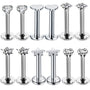 Silber Piercing-Set aus Chirurgenstahl 316L mit Zirkonia für Helix, Tragus und Labret - FALKENKOENIG SCHMUCK