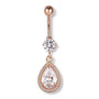 Bauchnabelpiercing Tropfen Roségold Kristall - FALKENKOENIG SCHMUCK & Piercing Online Shop