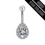 Bauchnabelpiercing Echt Silber 925 mit Kristallen 7-05-007 - FALKENKOENIG SCHMUCK & Piercing Online Shop