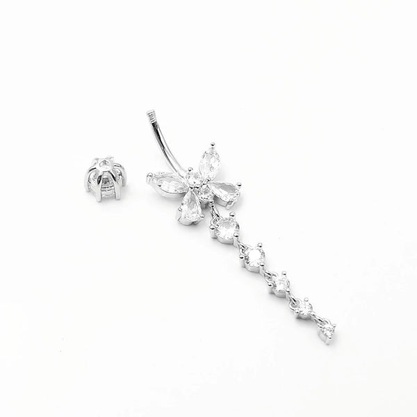 Bauchnabelpiercing Echt Silber 925 mit Kristallen 7-05-016 - FALKENKOENIG SCHMUCK & Piercing Online Shop