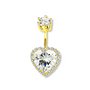 Paris Bauchnabelpiercing mit 18K Vergoldung & Kristallen – elegantes Bauchpiercing im romantischen Stil aus hochwertigem 925er Silber.