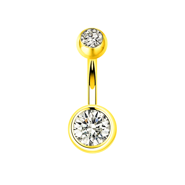 Bauchnabelpiercing 18K Vergoldet mit Kristallen 7-05-043 - FALKENKOENIG SCHMUCK & Piercing Online Shop