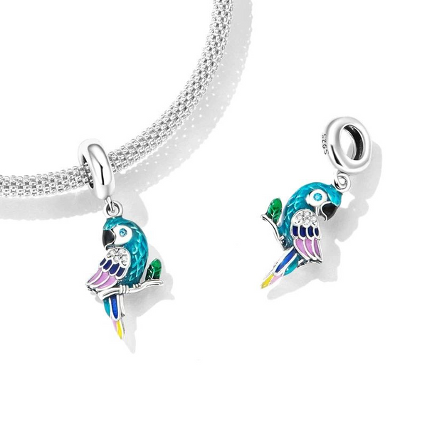 Charm Anhänger Papagei Sterling Silber - FALKENKOENIG SCHMUCK & Piercing Online Shop