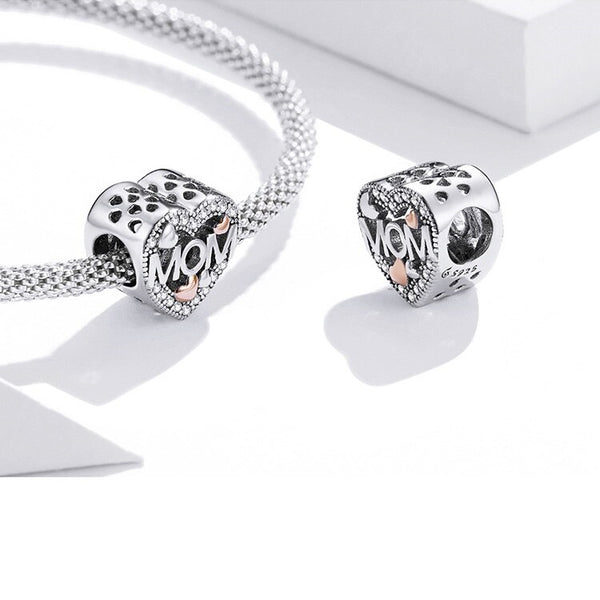 Charm Anhänger Herz Mom Sterling Silber - FALKENKOENIG SCHMUCK & Piercing Online Shop
