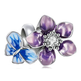 Charm Anhänger Schmetterling Blume Sterling Silber - FALKENKOENIG SCHMUCK & Piercing Online Shop